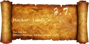Hacker Tamás névjegykártya